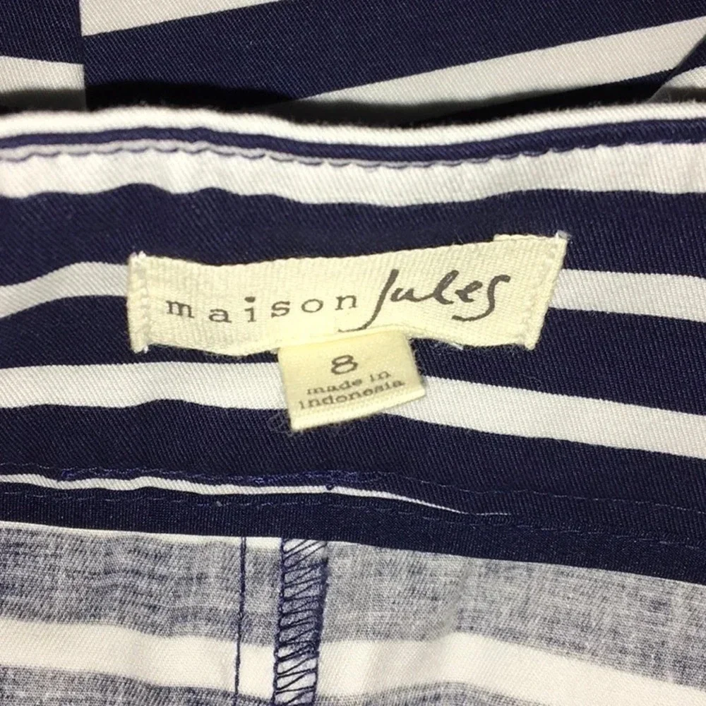 Maison Jules Macy’s Stripe Chino Shorts Blue White